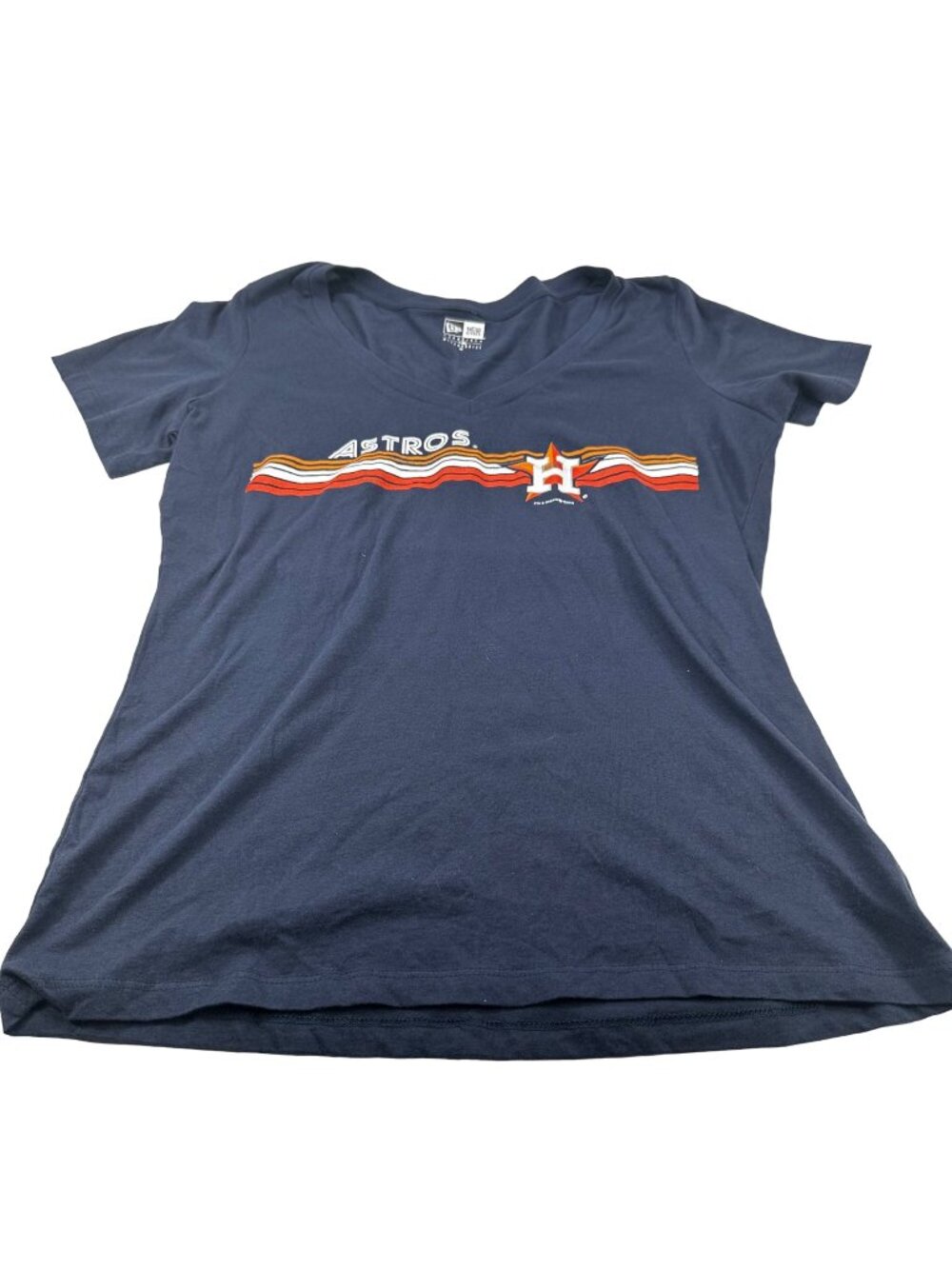 New Era Women's Size Medium Tee Shirt Houston Astros Short Sleeve Blue New